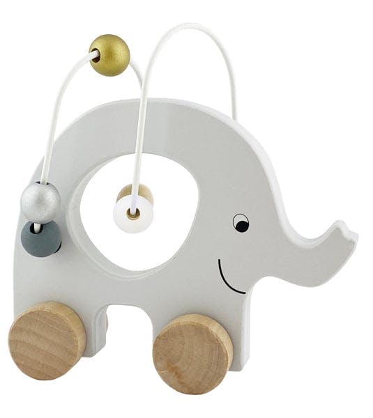 Wooden Toy Animal Elephant with a Ball Frame - Silver-image