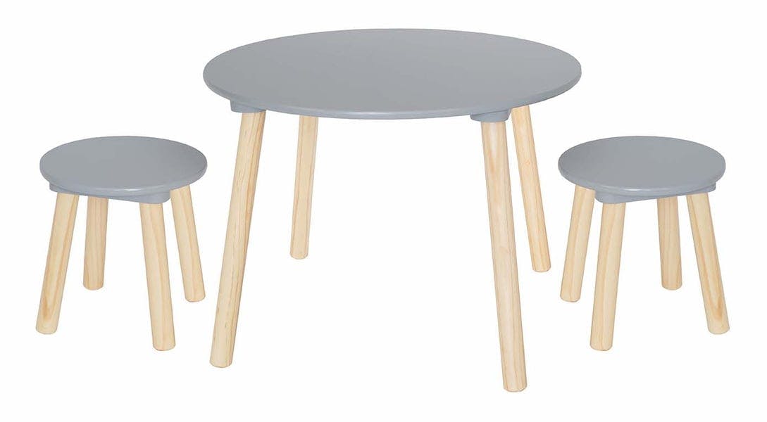 Table & 2 Stools - Grey-image