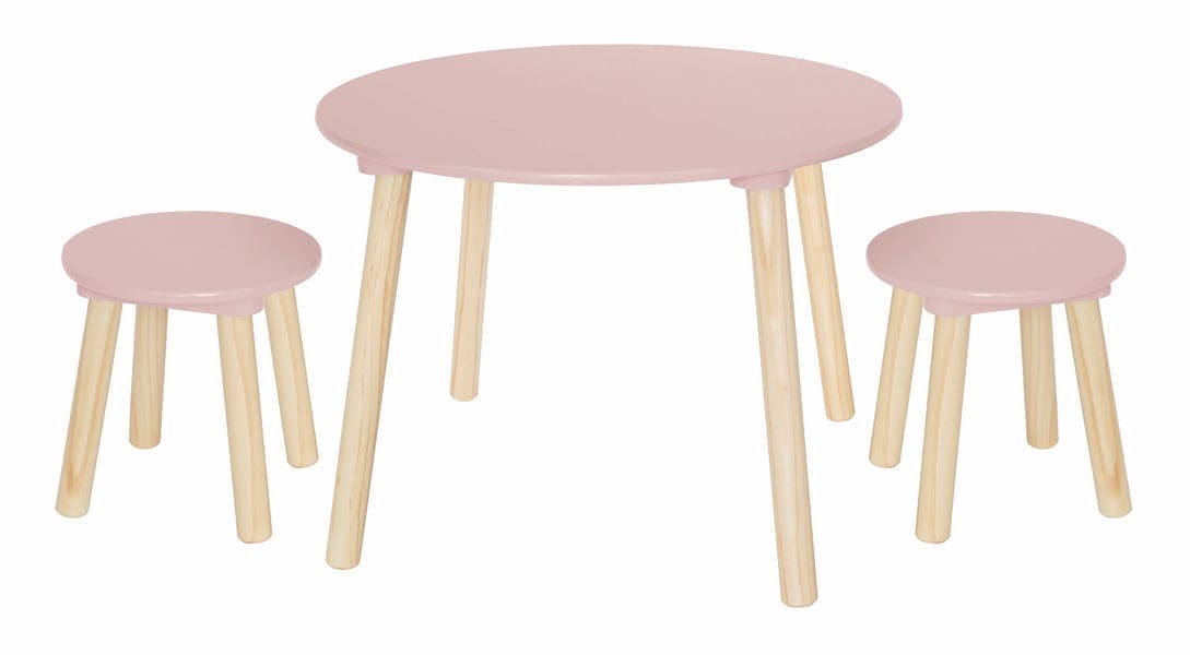 Table & 2 stools - Pink-image