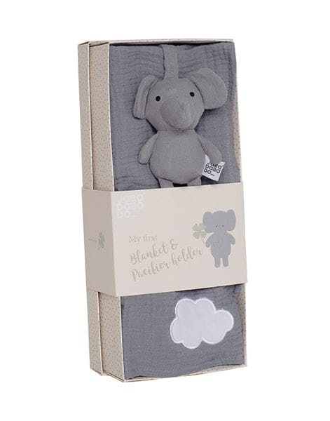 N0182 Gift kit blanket & pacifier buddy Elephant-image